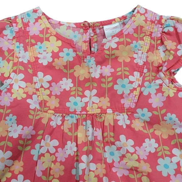 Gymboree floral button front  dress 4 - Picture 3 of 4